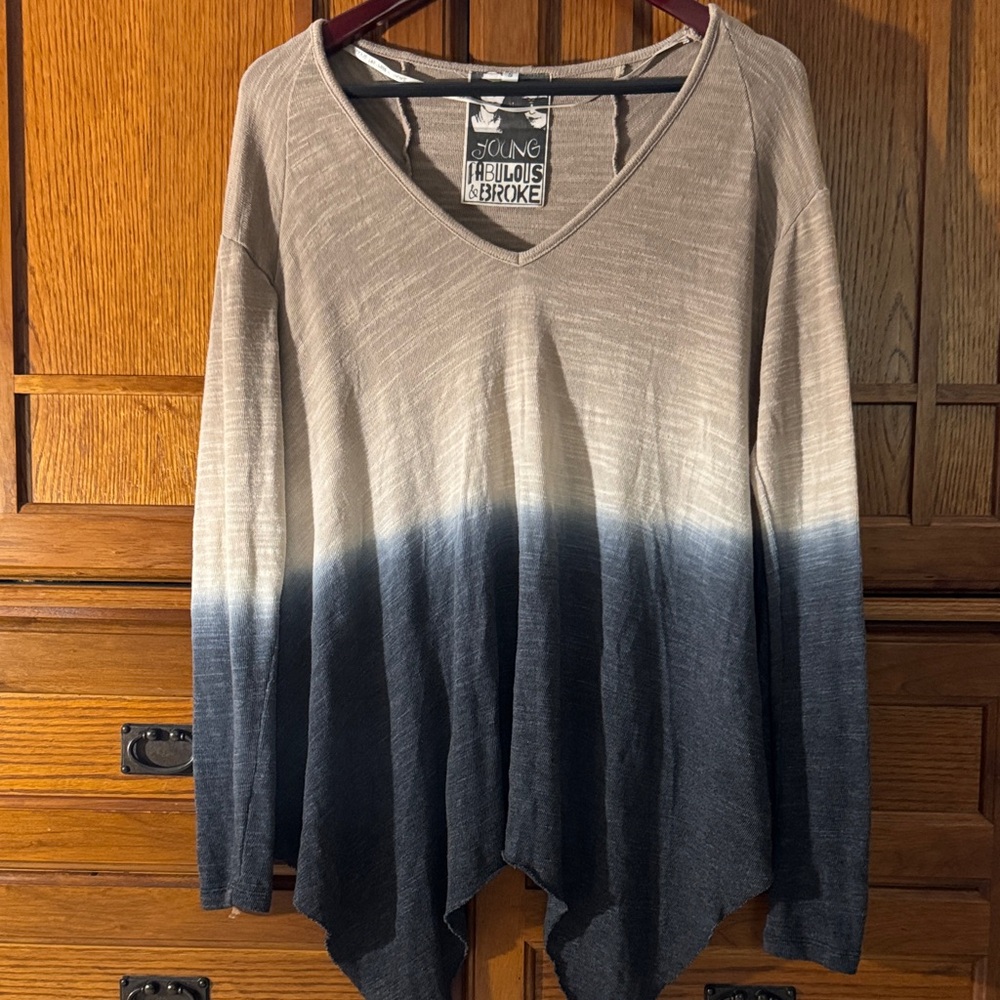 Anthropologie Young Fabulous & Broke YFB Gabby Ombre Tie Dye Boho Flowy Oversize - Picture 8 of 8